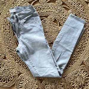 Light gray wash skinny jeans